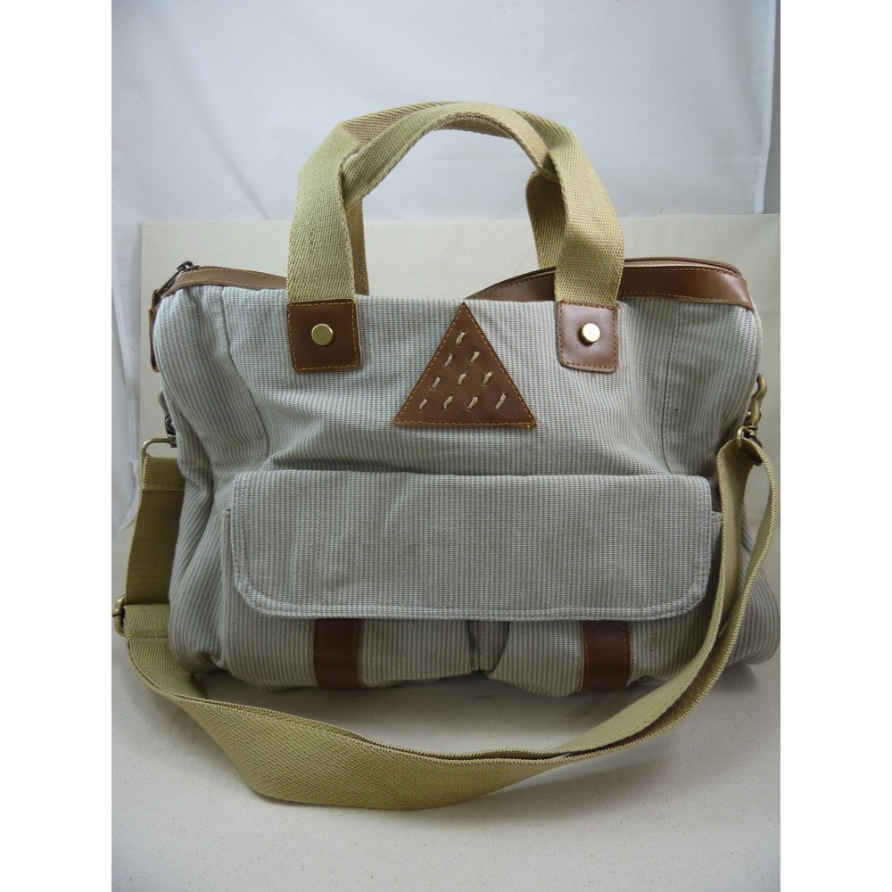 Akaba Cotton Fabric Women's Gray Handbag Handwoven Handcrafted Pockets in & out
